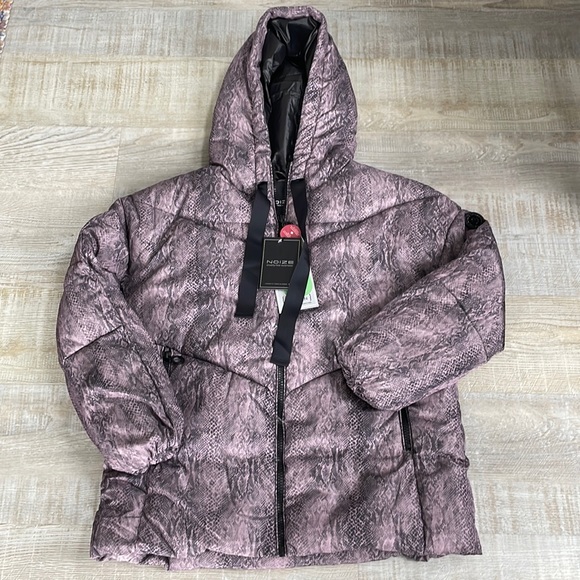 Noize Belle Puffer Python Print Jacket, Size Small - Picture 2 of 11